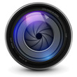 Vektor: Camera photo lens with shutter. Camera photo lens with shutter.