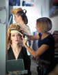 backstage hairdressing fashion with make-up artist