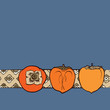 persimmon seamless pattern vector