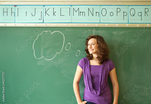Photo: Girl with speech bubble Girl with speech bubble
