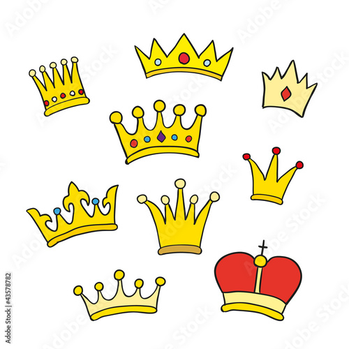 Vector: Hand drawn crowns. Vector illustration Hand drawn crowns. Vector illustration