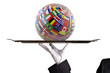 Glossy Flag Globe with different country flags