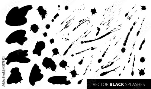 Vector: Set of black splashes. Vector Set of black splashes. Vector