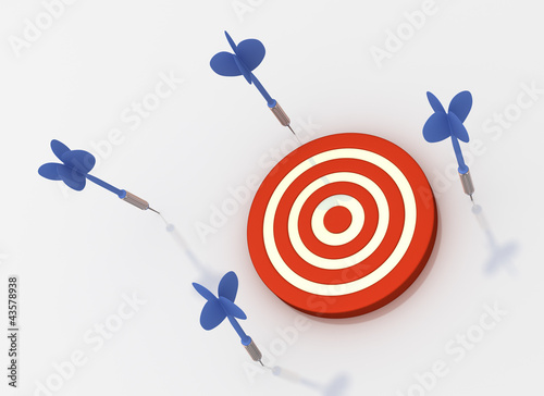 Illustration: All Arrows Missed Target (Isolated on White Background) All Arrows Missed Target (Isolated on White Background)