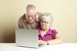 Senior using laptop