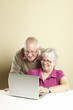 Senior using laptop