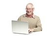 Senior using laptop