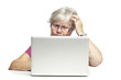 Senior using laptop
