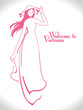 'Ao dai' of vietnamese dress
