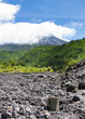 Mount Merapi ash river