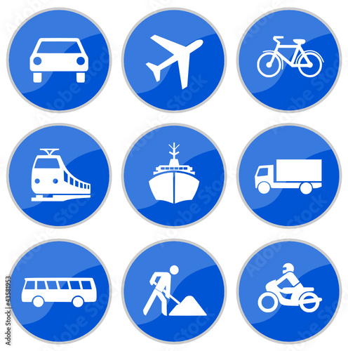 Ilustração vetorial : Verkehrsschilder blau Verkehrsschilder blau