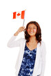 Young girl with Canada flag and tattoos