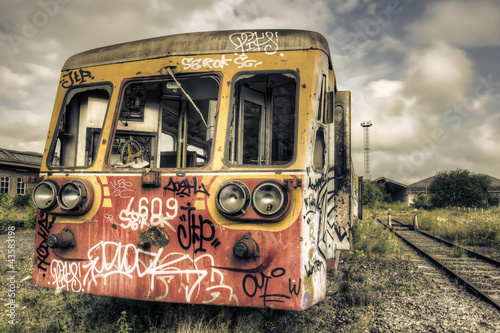 Photo: Abandoned tagged railcar Abandoned tagged railcar