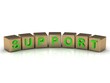 Inscription on the gold cubes of green: support