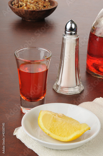 Photo: Shot of tequila with lemon Shot of tequila with lemon