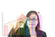 Business lady write finance graph for trade stock market