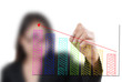 Business lady write finance graph for trade stock market
