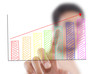 Businessman pushing finance graph for trade stock market
