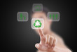Businessman pushing Recycle Symbol.