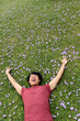 Photo: man lying on the grass man lying on the grass