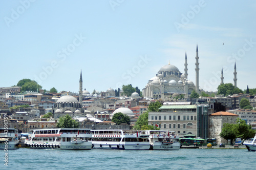 Photo: Cruise ferries in Eminonu Port near Yeni Cami on June Cruise ferries in Eminonu Port near Yeni Cami on June