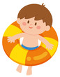 夏　男の子　うきわ