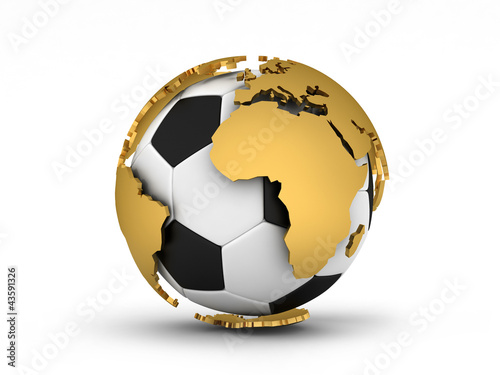 Illustration: Soccer ball as the planet earth Soccer ball as the planet earth