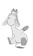 Sad donkey weaving hand