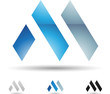 Vector illustration of abstract icons of letter M - Set 1