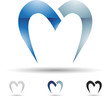 Vector illustration of abstract icons of letter M - Set 9