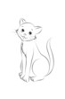 12 Katze sitzend Outlines Malbild
