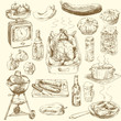 hand drawn food