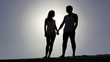 Video: Happy couple embracing and kissing while sunset Happy couple embracing and kissing while sunset