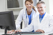 Male Female Hospital Doctors Using Computer