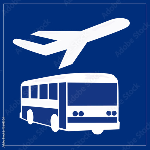 Illustration: Schild - Flughafentransfer Schild - Flughafentransfer