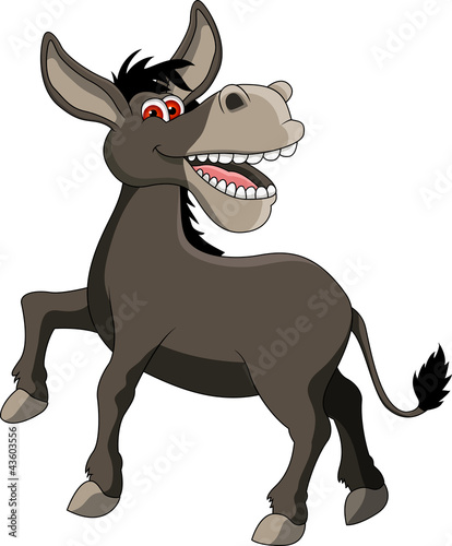 Vektor: funny donkey cartoon smiling funny donkey cartoon smiling