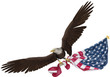Eagle Flying Holding Flag