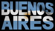 Buenos Aires text with fluttering flag animation