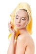 woman with towel