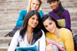 group of young female university friends