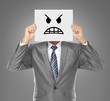 Photo: businessman with angry mask businessman with angry mask