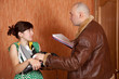 businessman trying to collect debt