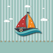 Vector: cartoon background with boat - EPS 10 cartoon background with boat - EPS 10