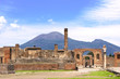 Ruins of Pompeii and volcano Mount Vesuvius
