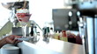 serving strawberry ice cream sorbet