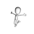 3D Man leaping