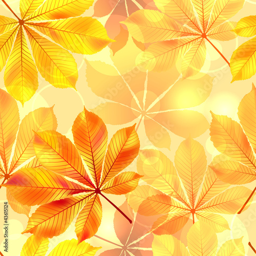 Vector: Autumn seamless background with leaves. Vector illustration. Autumn seamless background with leaves. Vector illustration.