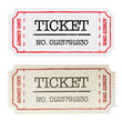 Vintage paper ticket, two versions. Vector illustration, EPS10.