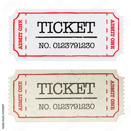 Vector: Vintage paper ticket, two versions. Vector illustration, EPS10. Vintage paper ticket, two versions. Vector illustration, EPS10.