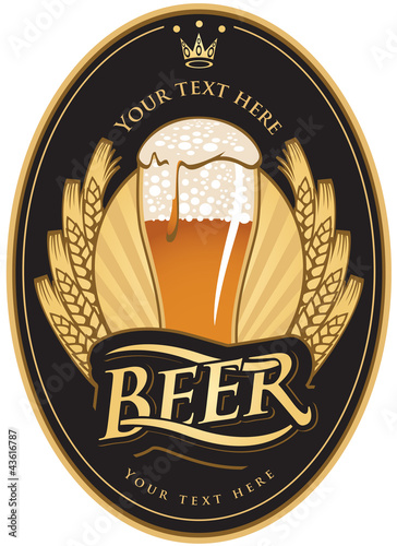 Vector: labels for the beer in the black gold color labels for the beer in the black gold color